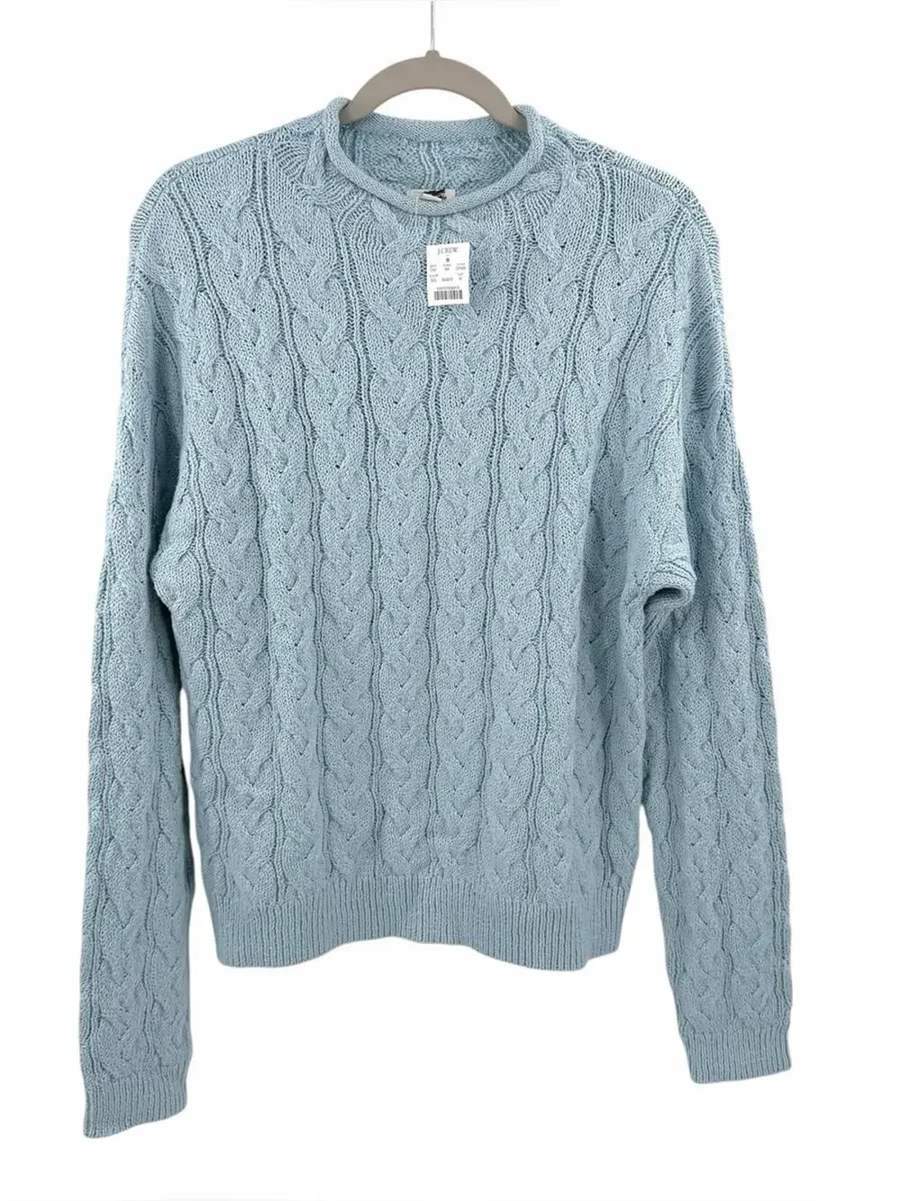 J Crew Cable mockneck sweater in blue Size M